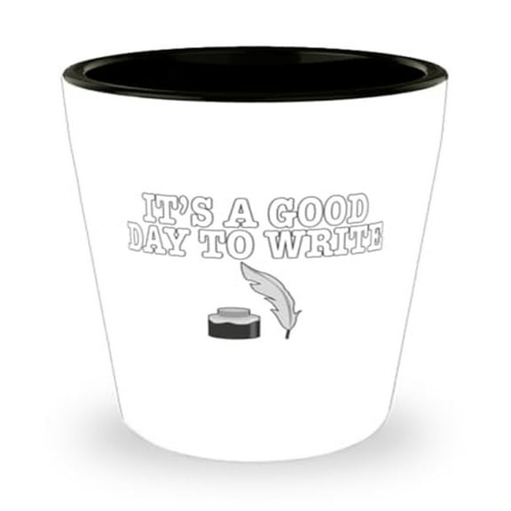 Unique Creativity Shot Glass, It's A Good Day To Write Engraved, Perfect Author Gift, Mini Glassware, 1.5oz Cup, Ideal for