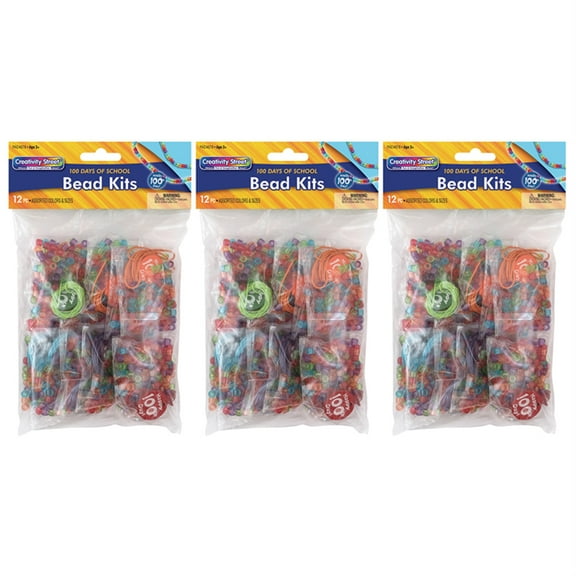 100 Days Bead Kits, 12 Per Pack, Pack of 3