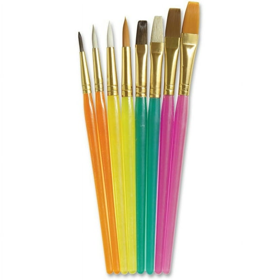 Creativity Street Assorted Paint Brush Set - 8 Brush(es) Translucent Handle | Bundle of 5 Sets
