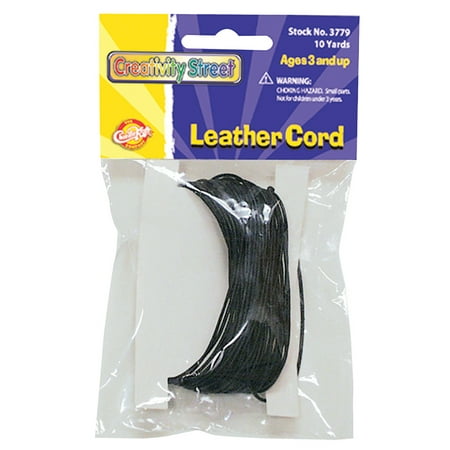 Creativity Street Beading Cord, Black Leather, 1mm x 10 yds.