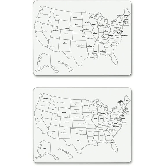 Creativity Street, CKC9873CT, Large USA Map Whiteboard, 30 / Carton, White