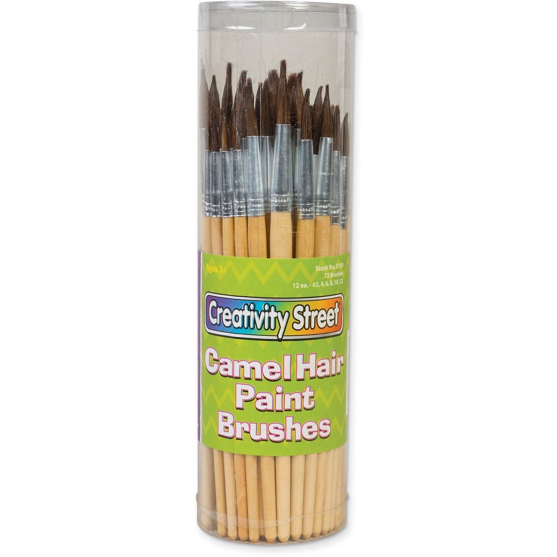 Creativity Street Camel Hair Paint Brushes - 72 Brush(es) - Aluminum Ferrule | Bundle of 5