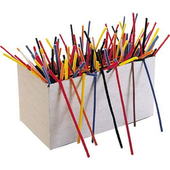 Creativity Street Chenille Stems Classpack - Craft, Classroom Activities - 12.50"Height x 157.5 milThickness x 12"Length - 1000 / Box - Assorted - Polyester | Bundle of 10 Boxes