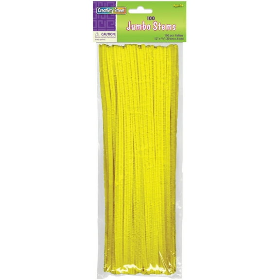 Creativity Street Chenille Stems, Jumbo, Yellow 100/Pkg.