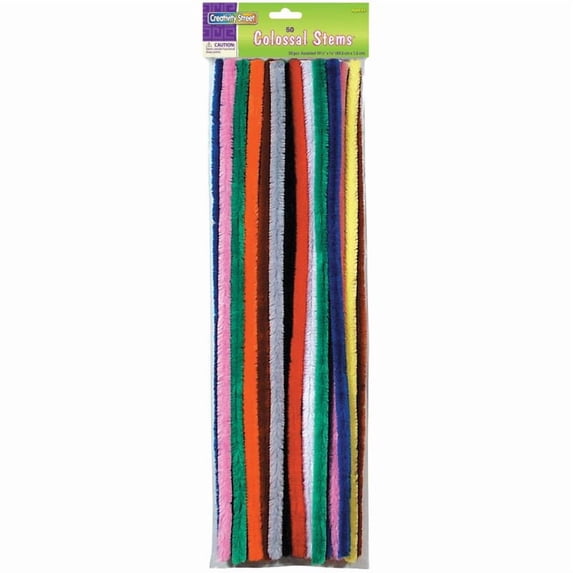 Creativity Street Chenille Stems, Colossal, Assorted Colors 50/Pkg.