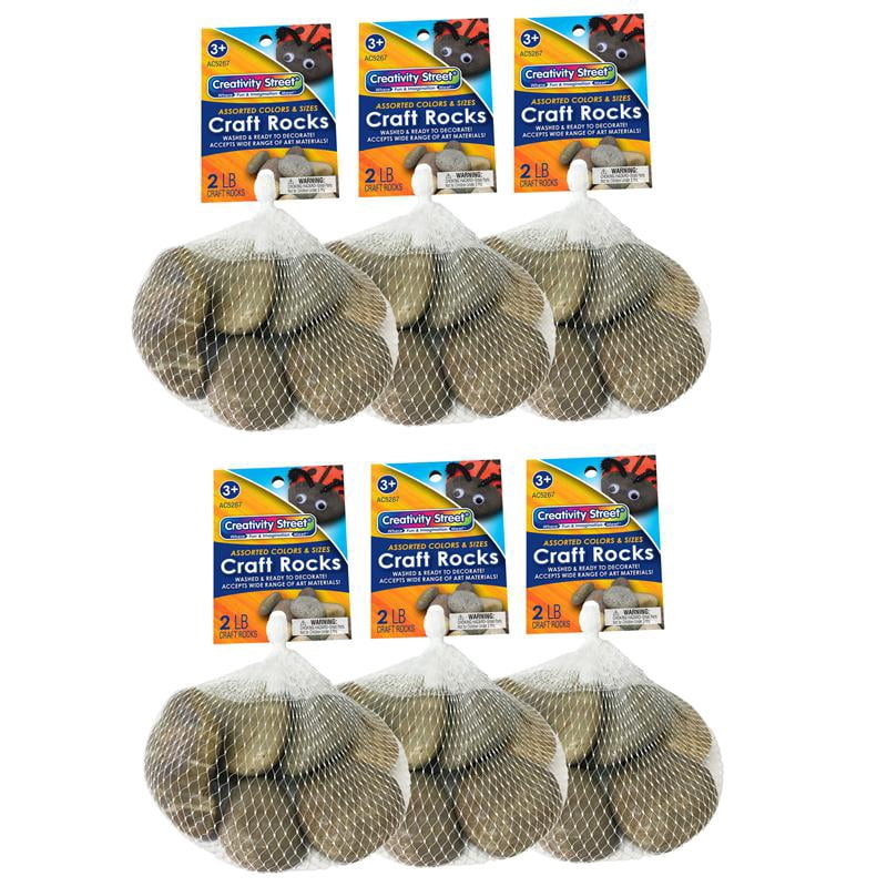 (6 Pk) Creativity Street Craft Rocks