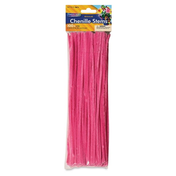 Creativity Street Craft Stems - 4 mm x 12", Pkg of 100, Pink