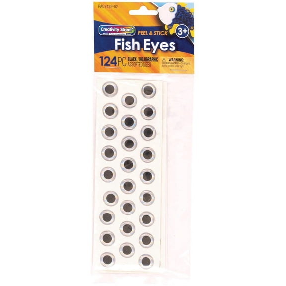 Creativity Street Creativity Street Fish Eyes - Puppet, Art Project, Craft Project - 124 / Pack - Black, Clear | Bundle of 5 Each
