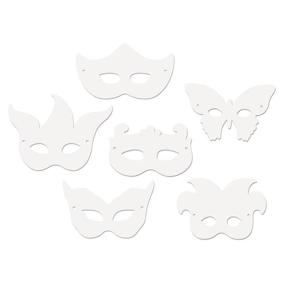 Creativity Street Die Cut Mardi Gras Masks - 24 Per pack - Pack of 6