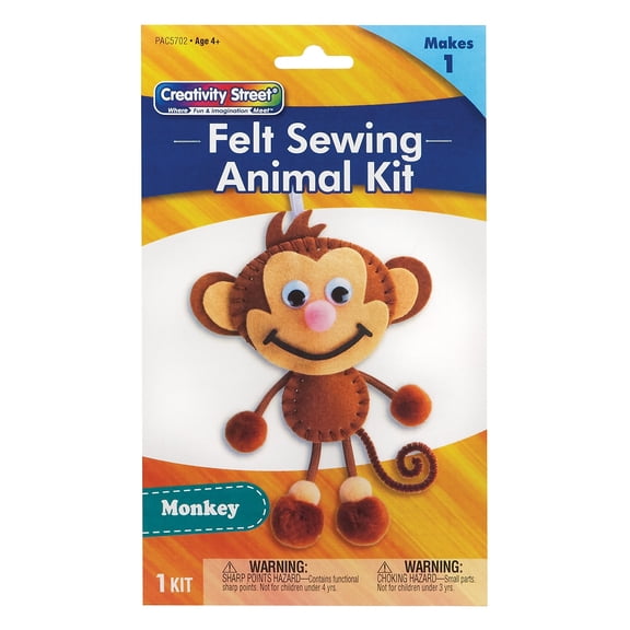 Creativity Street Felt Sewing Kit - Monkey