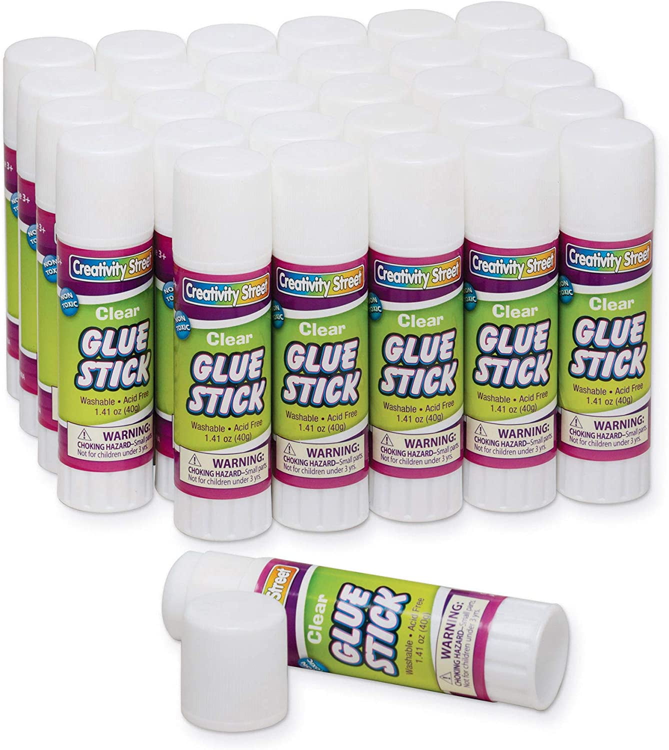 Creativity Street Jumbo Glue Sticks, 30Pack, White, 1.41Ounce