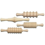 Creativity Street Kids Clay Tool Set, 4 Piece Wooden Clay Rolling Pin Set