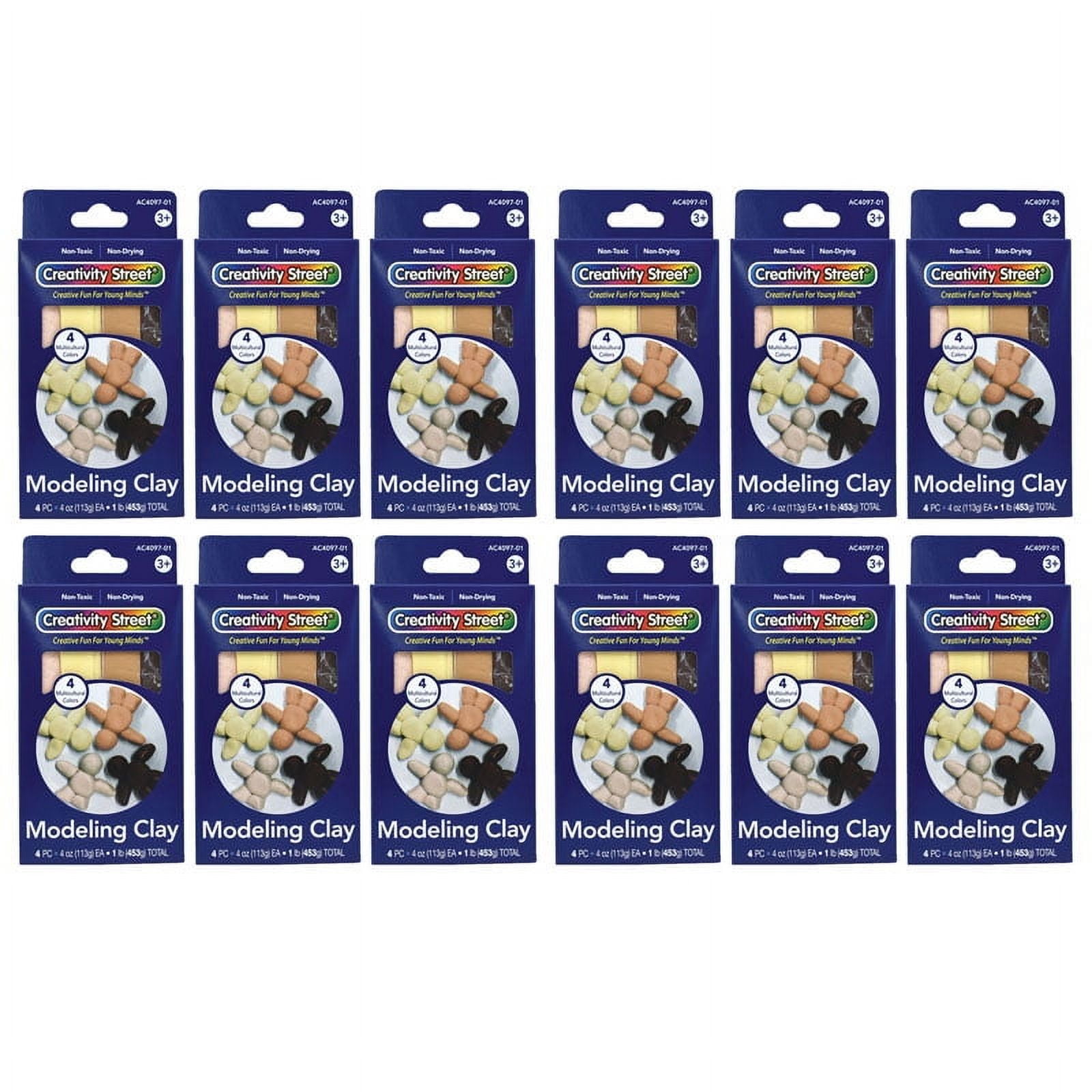 Creativity Street Modeling Clay, 4 Multi-Cultural Assortment, 1 lb/4 Sticks Per Pack, 12 Packs