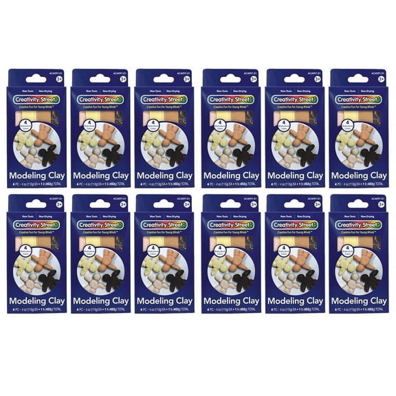 Creativity Street Modeling Clay, 4 Multi-Cultural Assortment, 1 lb/4 Sticks Per Pack, 12 Packs