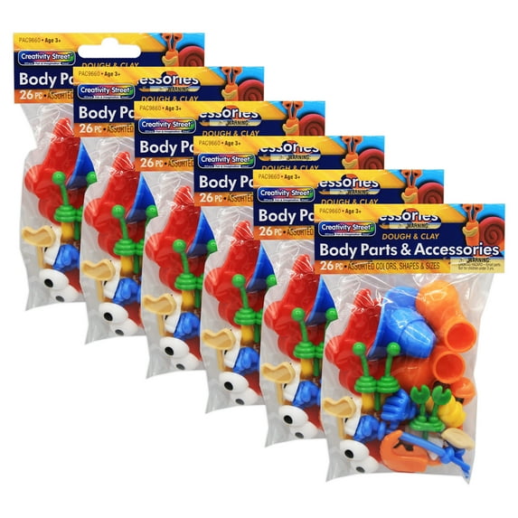 Creativity Street Modeling Dough & Clay Body Parts & Accessories, 26 Pieces Per Pack, 6 Packs
