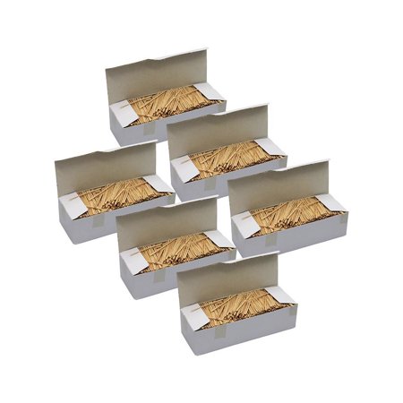 Natural Toothpicks, Flat, 2.25", 2500 Per Pack, 6 Packs