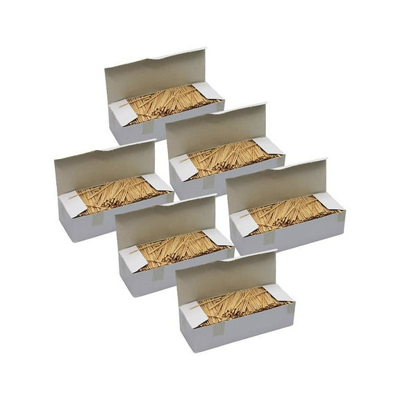 Creativity Street Natural Toothpicks, Flat, 2.25", 2500 Per Pack, 6 Packs