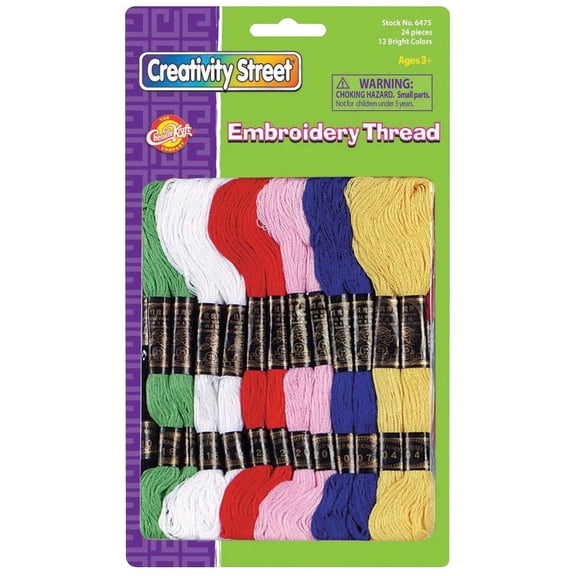 Creativity Street Non-Toxic Embroidery Thread, 8 yd, Assorted Color, Pack of 24