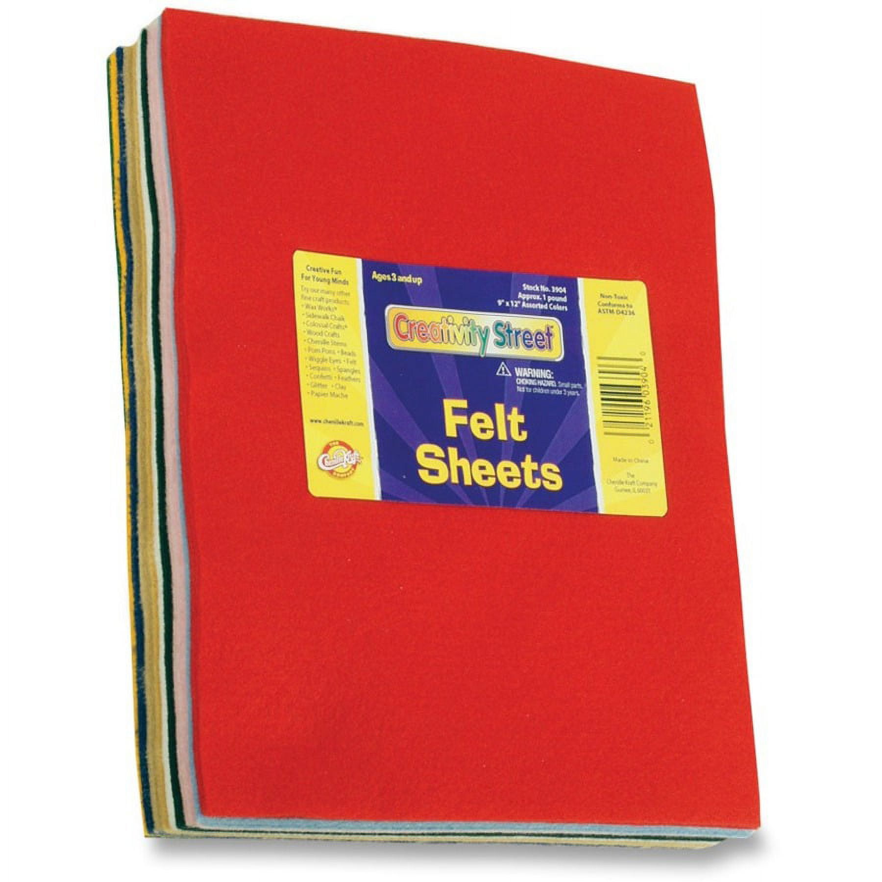 Creativity Street One Pound Felt Sheets - 30 Piece(s) - 9"Width x 12"Length - 30 / Pack - Assorted | Bundle of 2 Packs