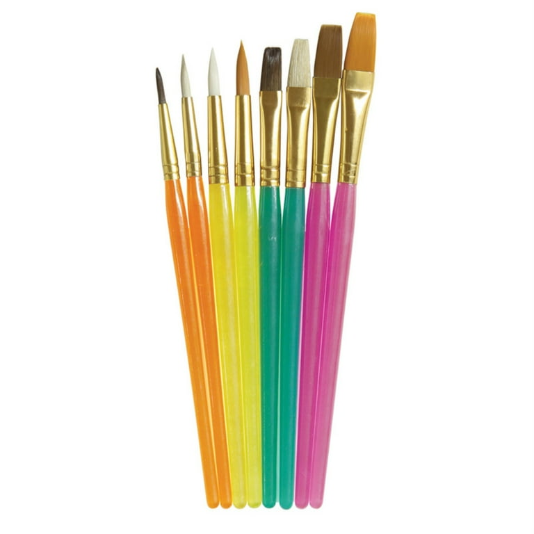 Creativity Street Assorted Paint Brush Set - 8 Brush(es) Translucent Handle