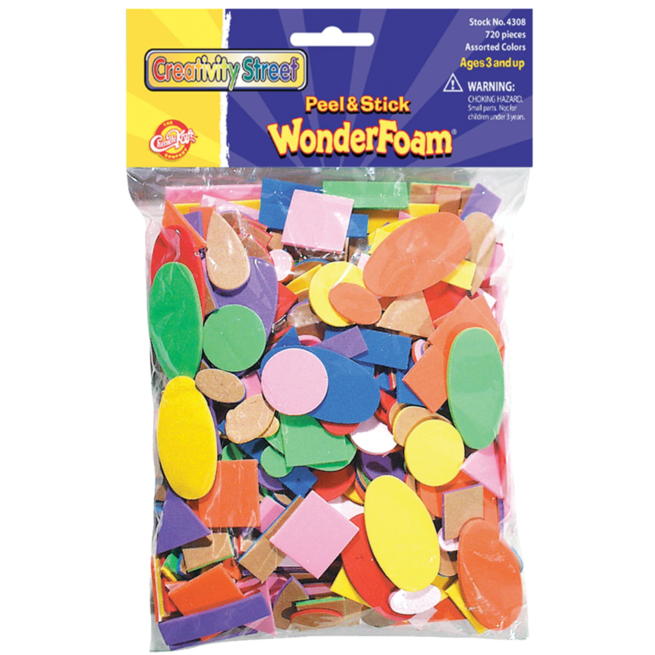 Creativity Street Peel & Stick WonderFoam Multi-Color Geometric Shapes, 720/Pkg.