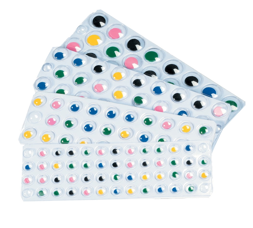 Creativity Street Peel and Stick Wiggle Eyes, Assorted Sizes, Black on