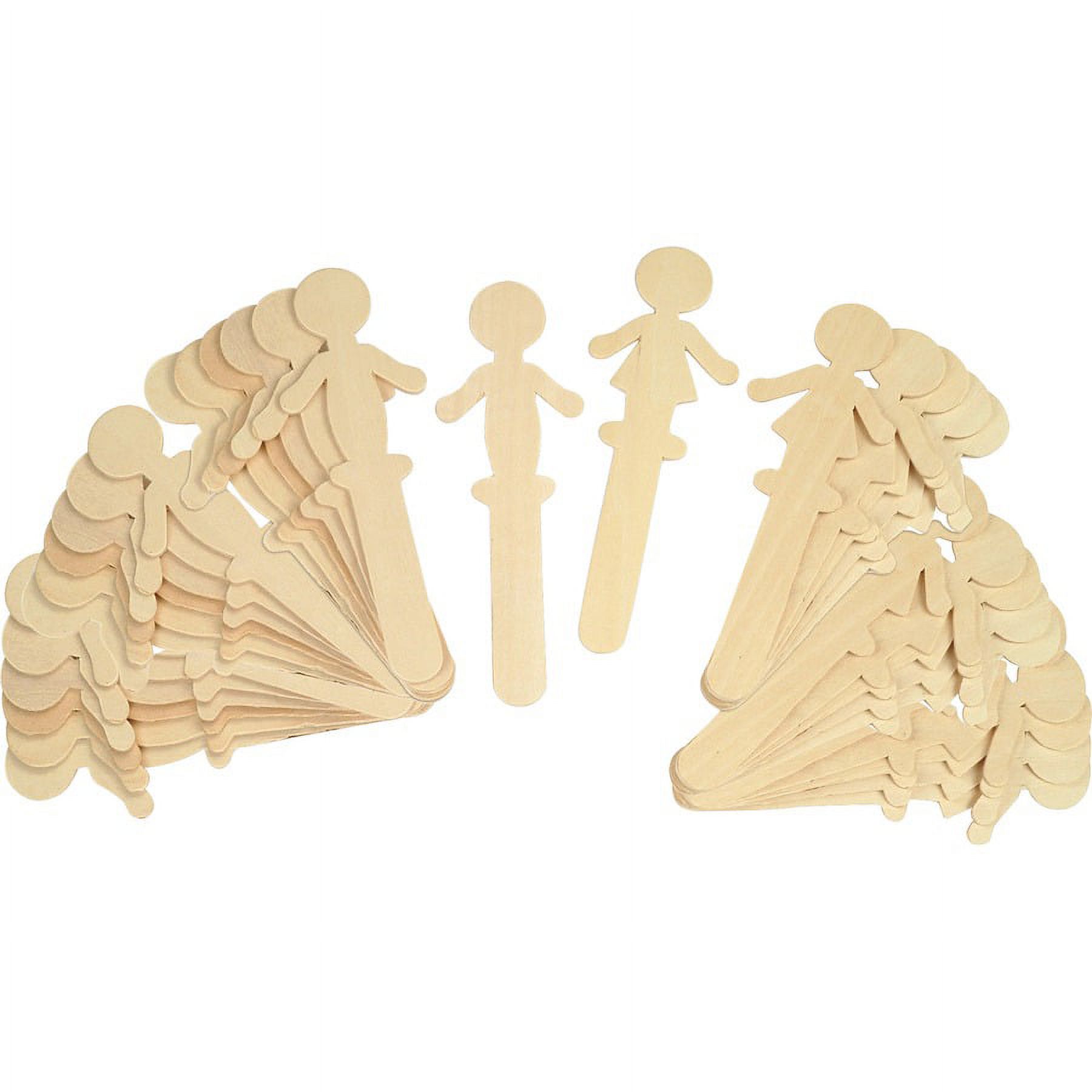 Creativity Street People Shaped Wood Craft Sticks - 2"Height x 5.38"Length - 1 / Pack - Natural - Wood | Bundle of 2 Packs