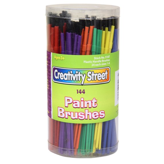 Creativity Street® Plastic Handle Paint Brush Assortment - 144 per pack, 2 packs