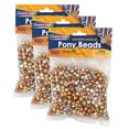 thumbnail image 1 of Creativity Street® Pony Beads, Gold, Silver & Copper, 6 mm x 9 mm, 500 per Pack, 3 Packs, 1 of 2