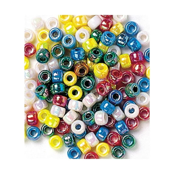 Creativity Street Pony Beads, Metallic Assorted Colors, 500/Pkg.