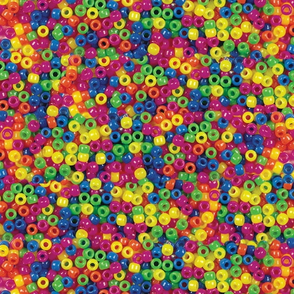 Creativity Street Pony Beads, Neon, 1000/Pkg.