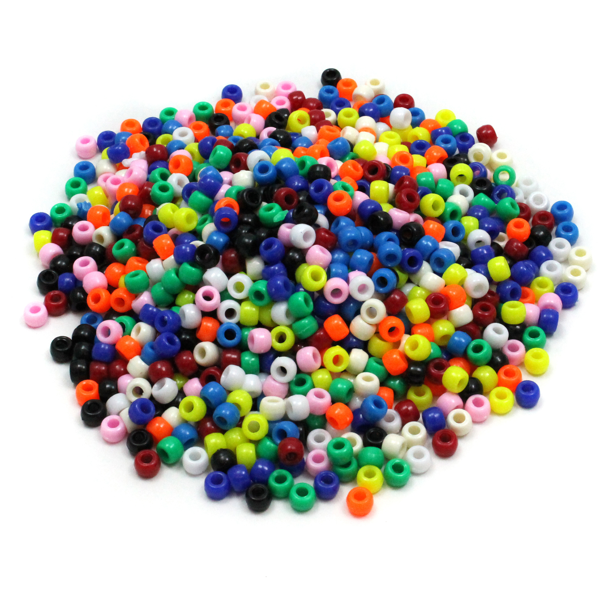 Creativity Street Pony Beads, Solid Colors Bright Hues, 1000/Pkg.