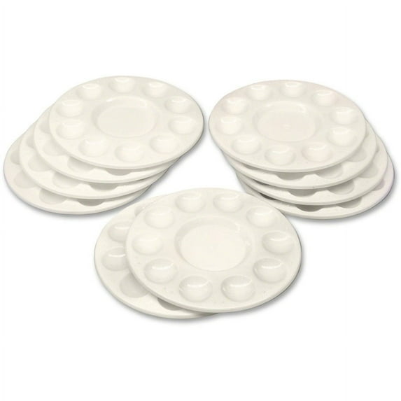 Creativity Street Round Paint Trays - Classroom - 10 / Pack - White - Plastic | Bundle of 2 Packs