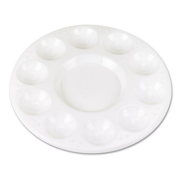 Creativity Street Round Plastic Paint Trays for Classroom, White, 10/Pack