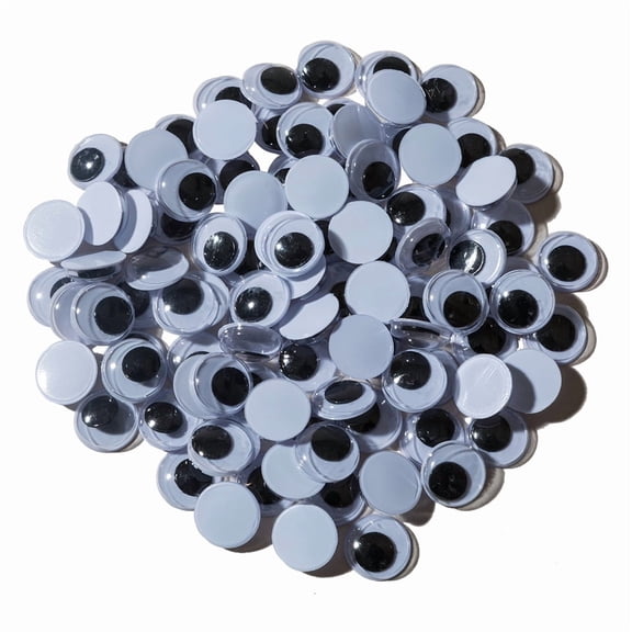 Creativity Street Wiggle Eyes, Glue-On, 10mm, Black, 100/Pkg.