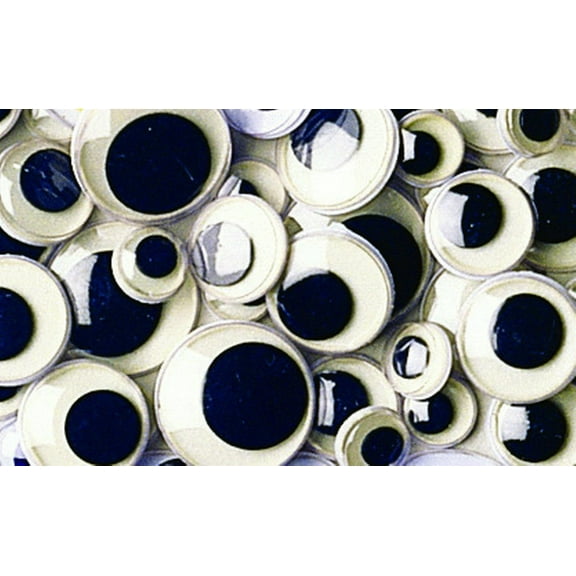 Creativity Street Round Wiggle Eye, 15 mm, Black on White, Pack of 100