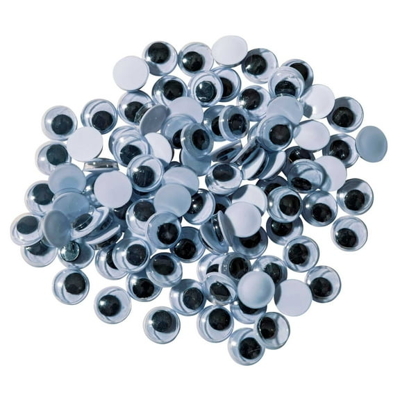 Creativity Street Wiggle Eyes, Glue-On, 7mm, Black, 100/Pkg.