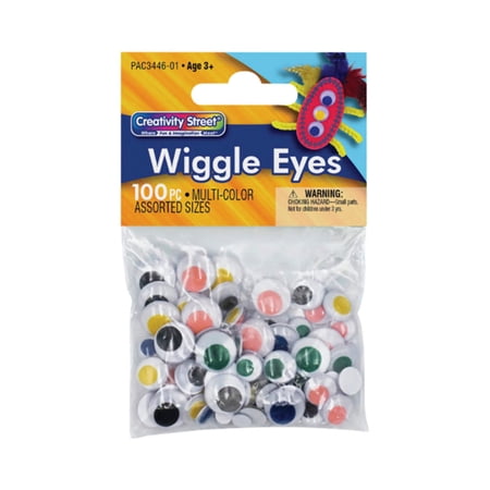 Creativity Street Wiggle Eyes, Glue-On, Multi-Color, 100/Pkg.