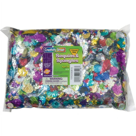 Creativity Street Sequins & Spangles 1 Pound Bag - Decoration, Craft, Classroom, Costume - 1 / Pack - Assorted | Bundle of 5 Packs