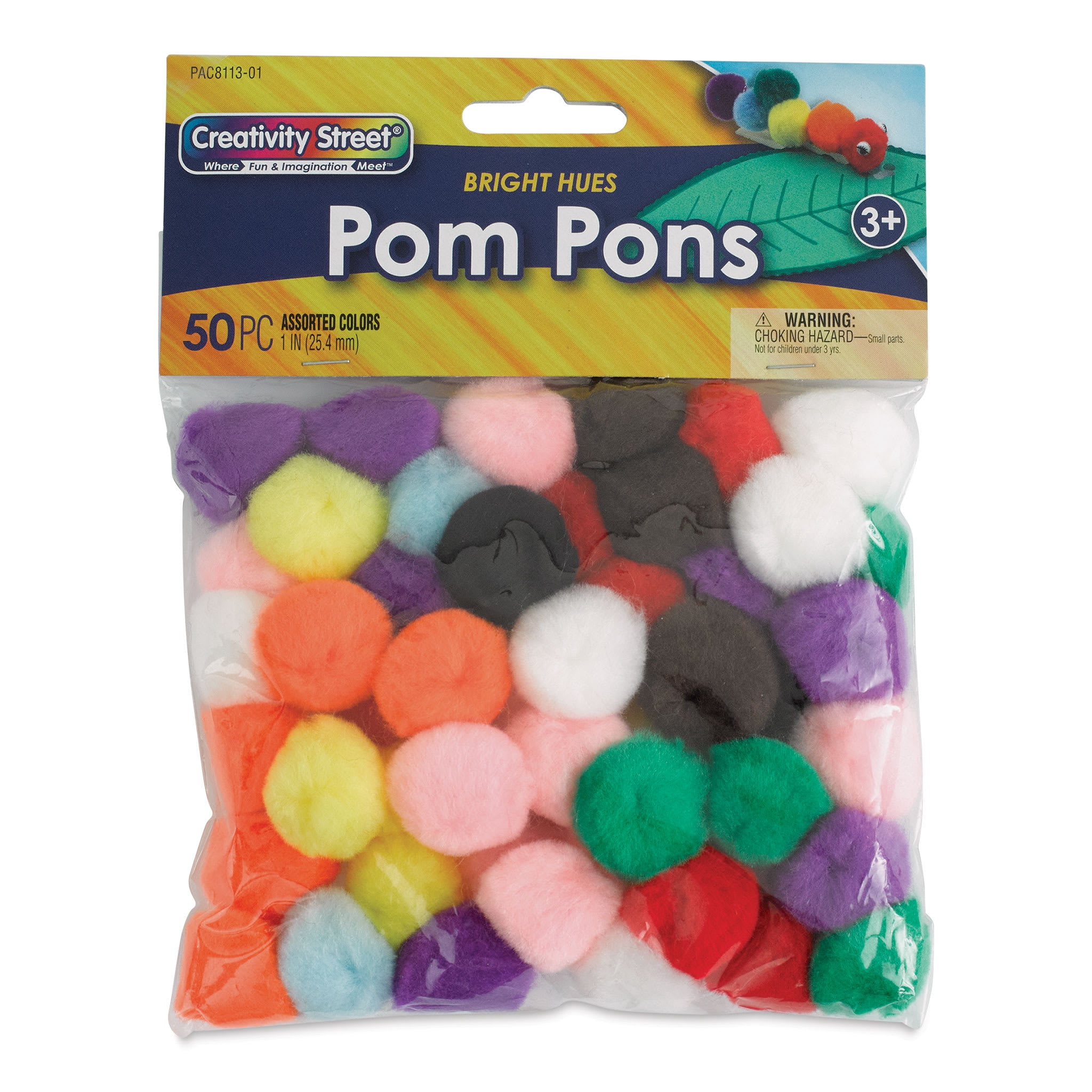 Creativity Street Soft N Lively Pom Pon, 1 Inch, Assorted Bright