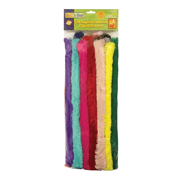 Creativity Street Chenille Stems, Super Colossal, Assorted Colors 24/Pkg.