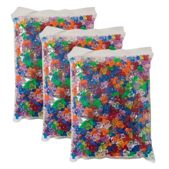 Creativity Street Tri-Beads, Assorted Colors, 3/8", 1000 Pieces Per Pack, 3 Packs