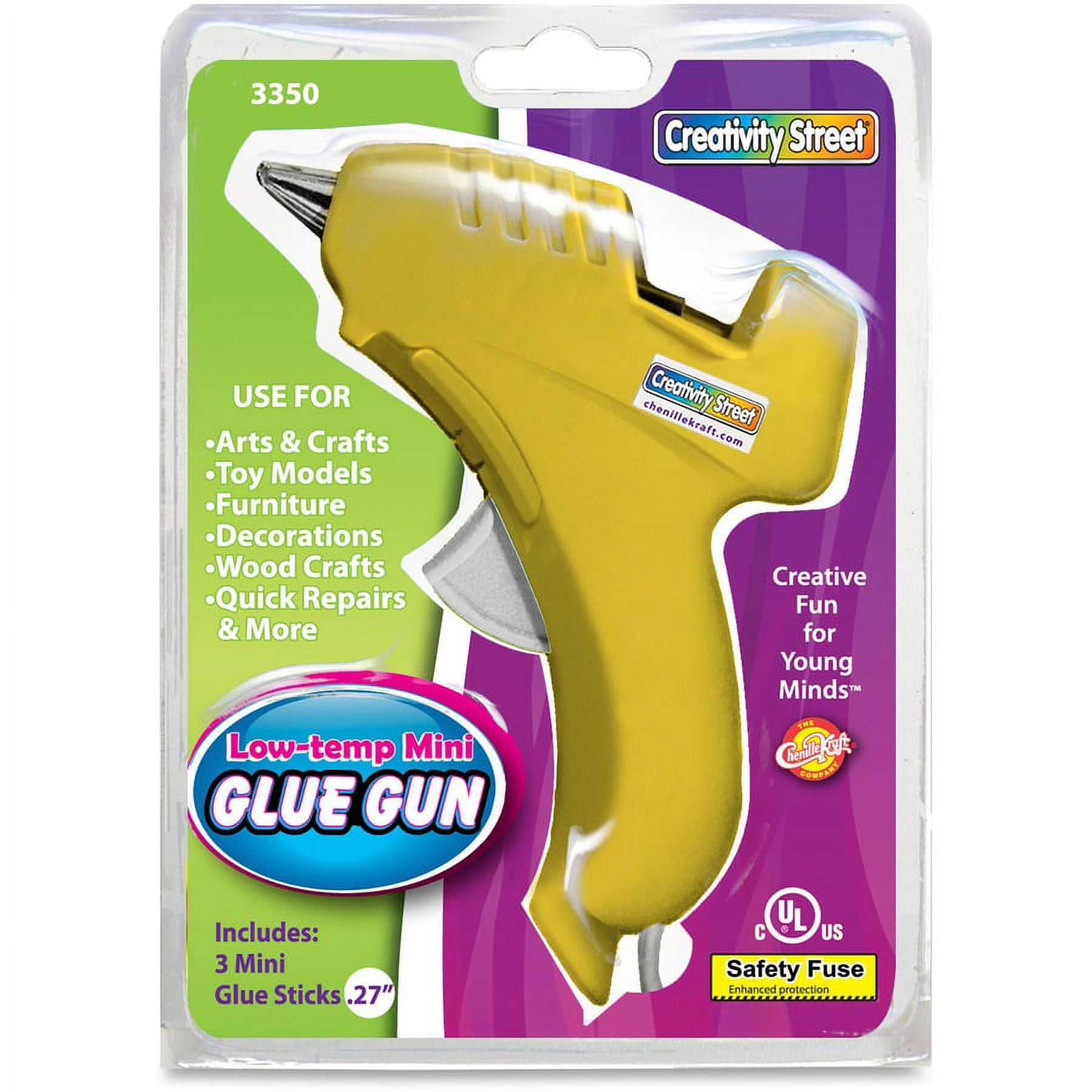 Creativity Street Trigger Style Mini Glue Gun - Light Duty - 220°F (104.4°C) - Yellow, Clear | Bundle of 2 Each