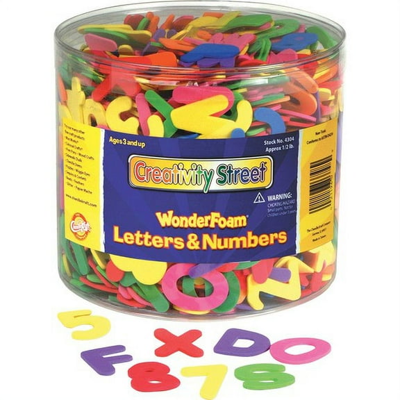 Creativity Street Wonderfoam Tub of Letters/Numbers - Assorted - 1 / Set | Bundle of 10 Sets