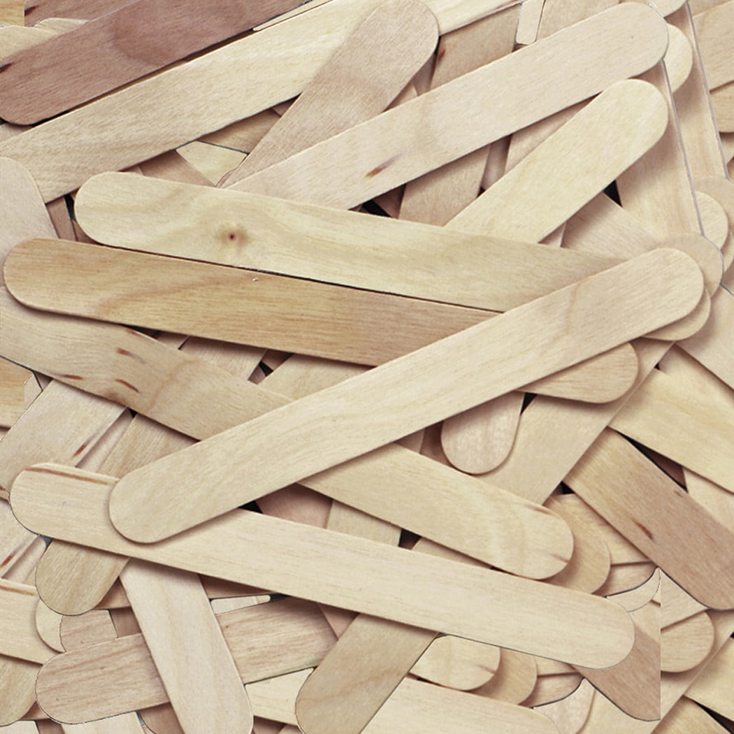  STOBOK 4 Wooden Sticks for Crafting Wide Popsicle