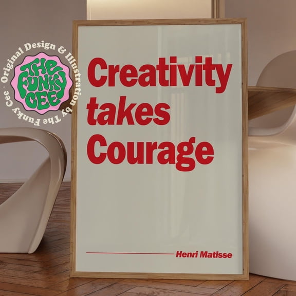 Creativity Takes Courage Print Henri Matisse Posters Inspirational Creative Prints Office Room Decor Print Wall Art UNFRAMED PAPER POSTER, Home Decor, Vintage Gift, Living Room Dercor