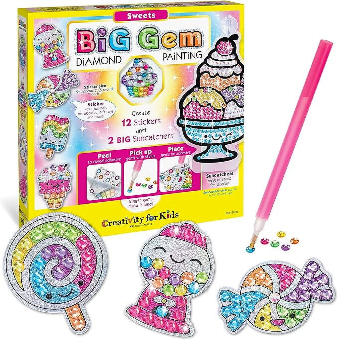 SJENERT Children Big Gem Diamond Painting Kit Create Your Own Stickers  Creativity Mermaid Unicorn Diamond Craft Kids Girls Toys Gifts(TH4) 