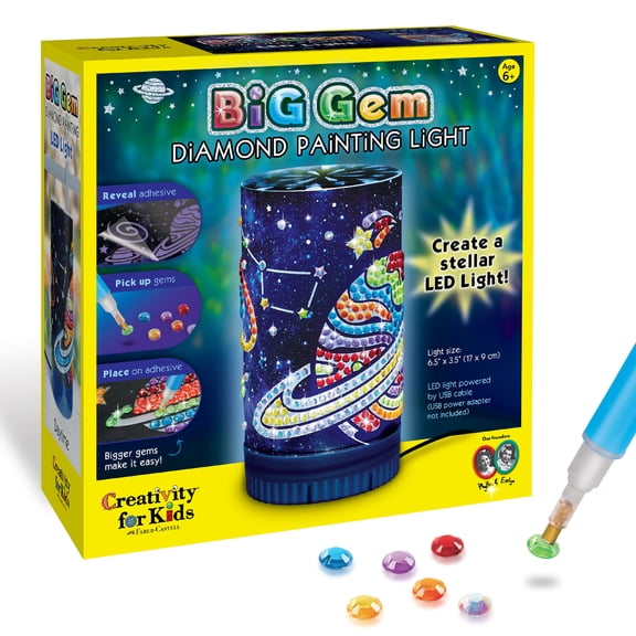 Creativity for Kids Big Gem Diamond Painting Night Light Craft Kit