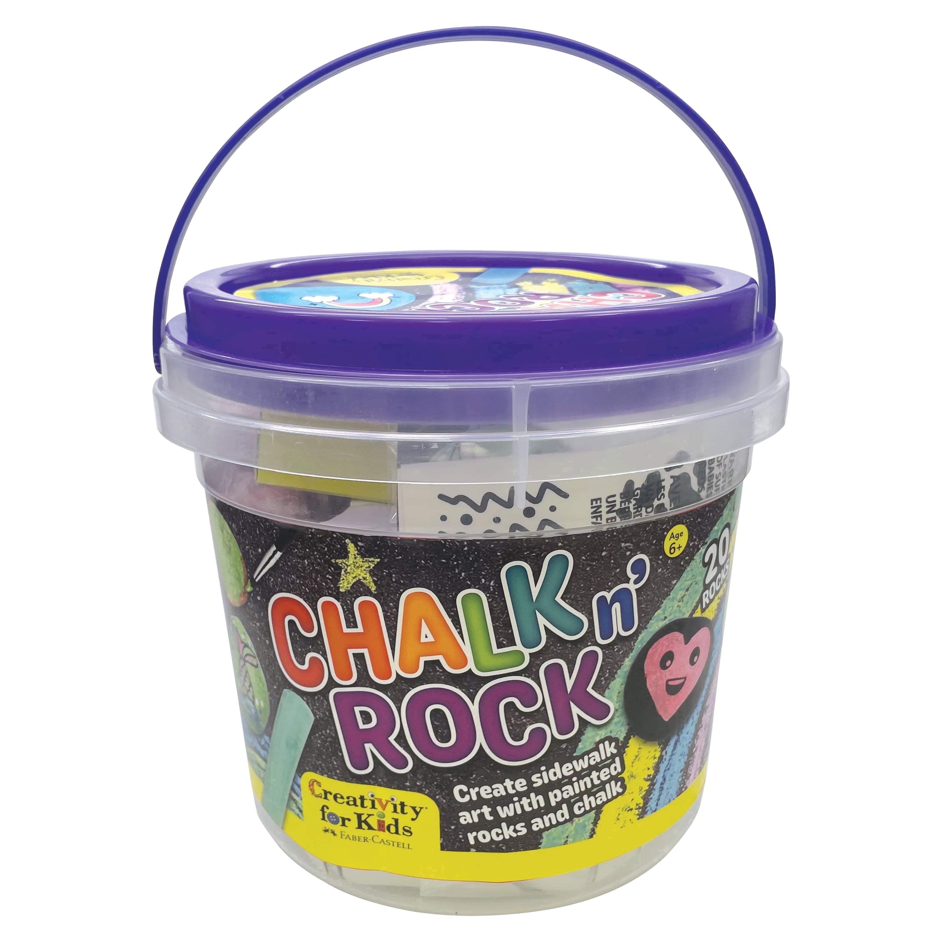 Creativity for Kids Chalk n’ Rock Bucket Kit | Paint, Glow & Build a Colorful 20-Rock Snake (Ages 6+)