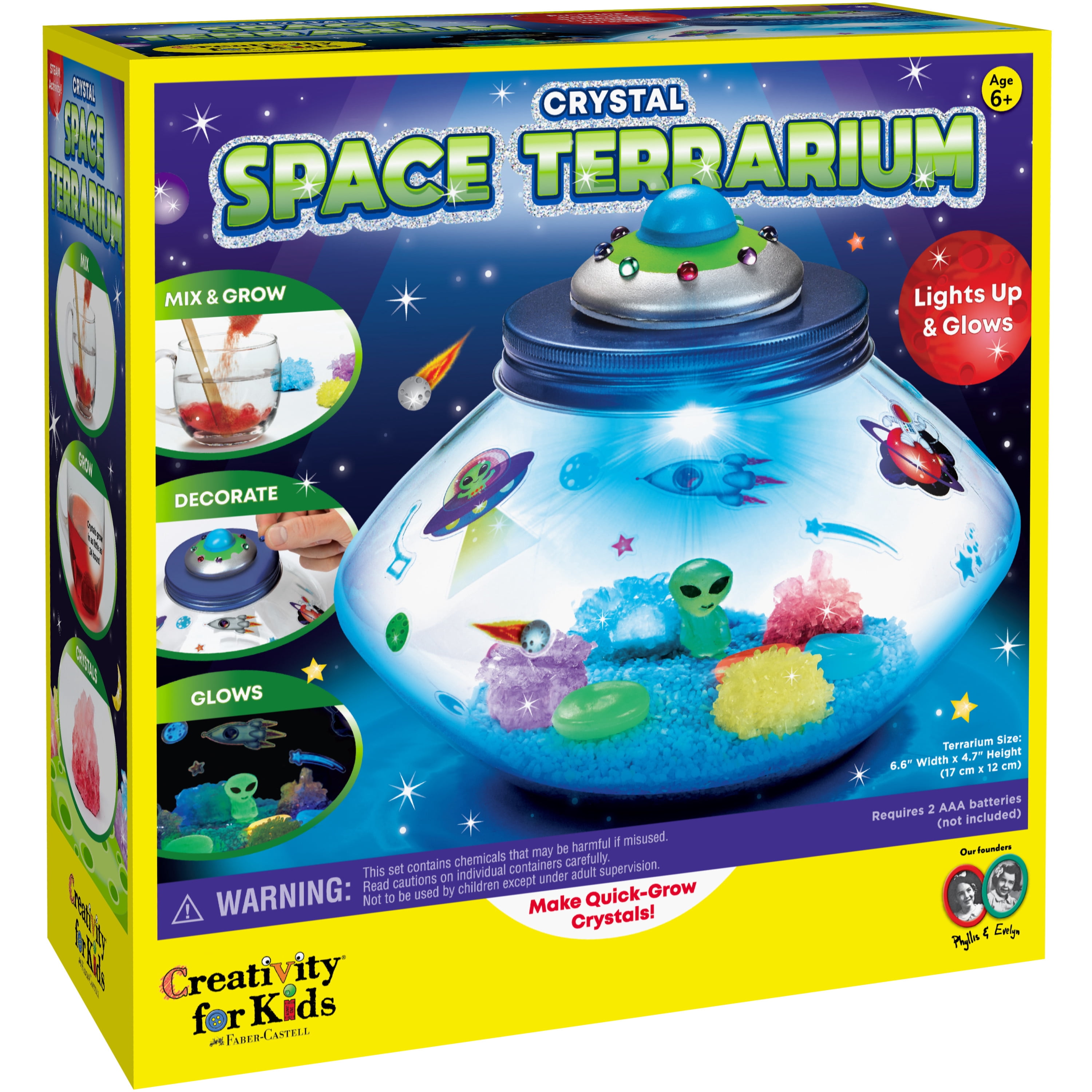 Creativity for Kids Crystal Terrarium Kit, Grow Glowing Crystals